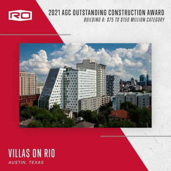 Photo by Rogers-O’Brien Construction in Austin, Texas. May be an image of sky and text that says 'RO 2021 AGC OUTSTANDING CONSTRUCTION AWARD BUILDING 