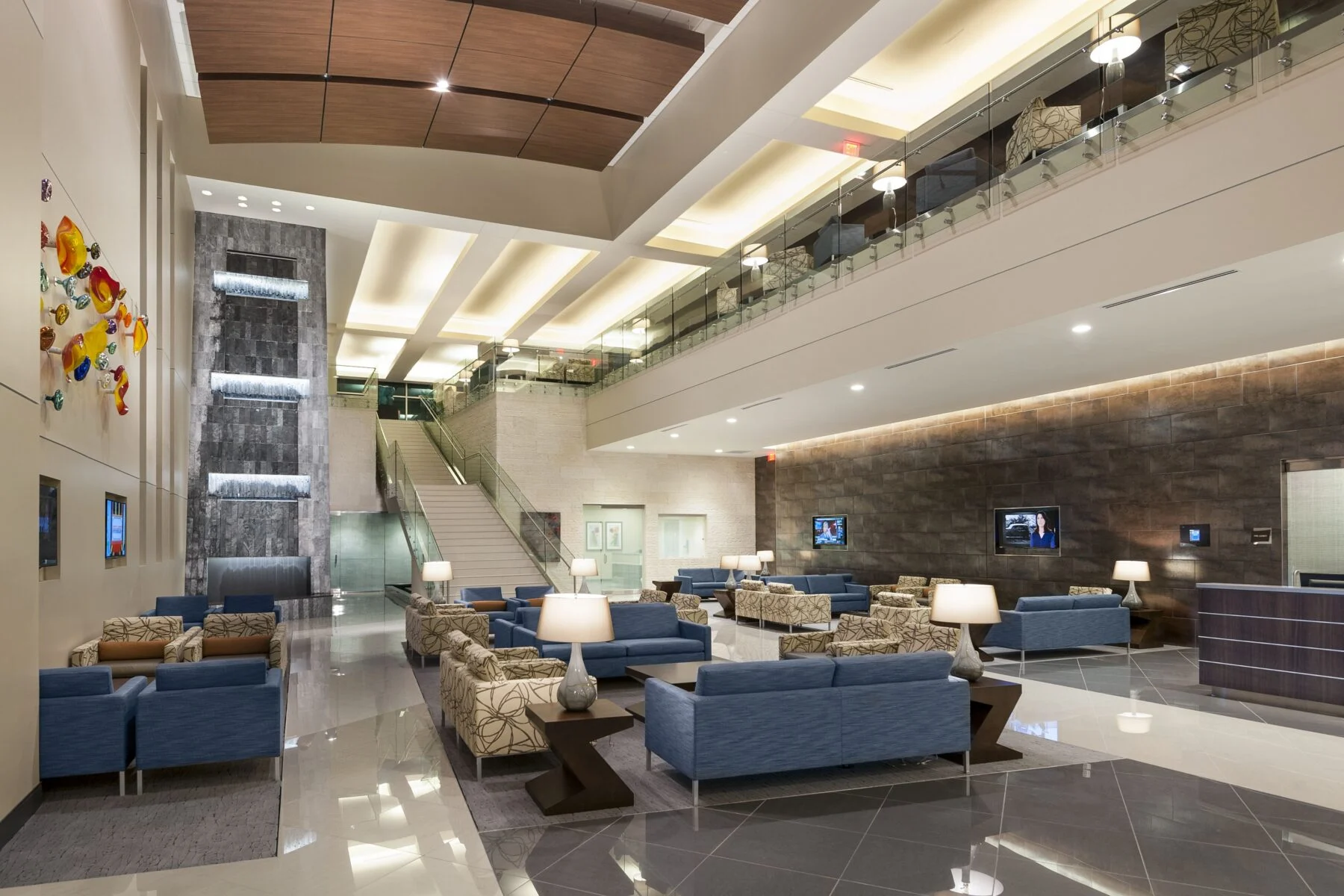 hospital two story lobby entrance