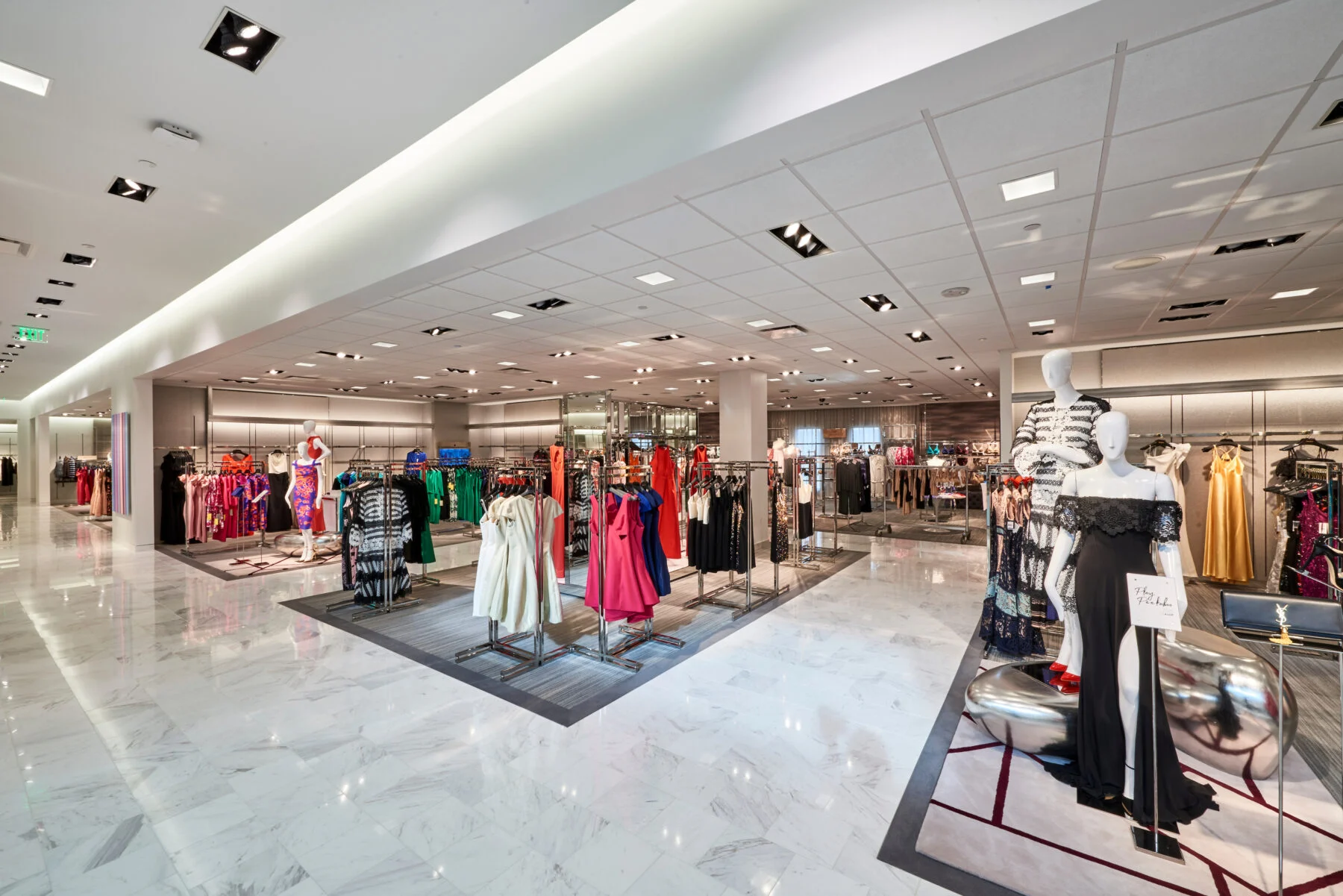 Interior clothing display for Neiman-Marcus retail store.
