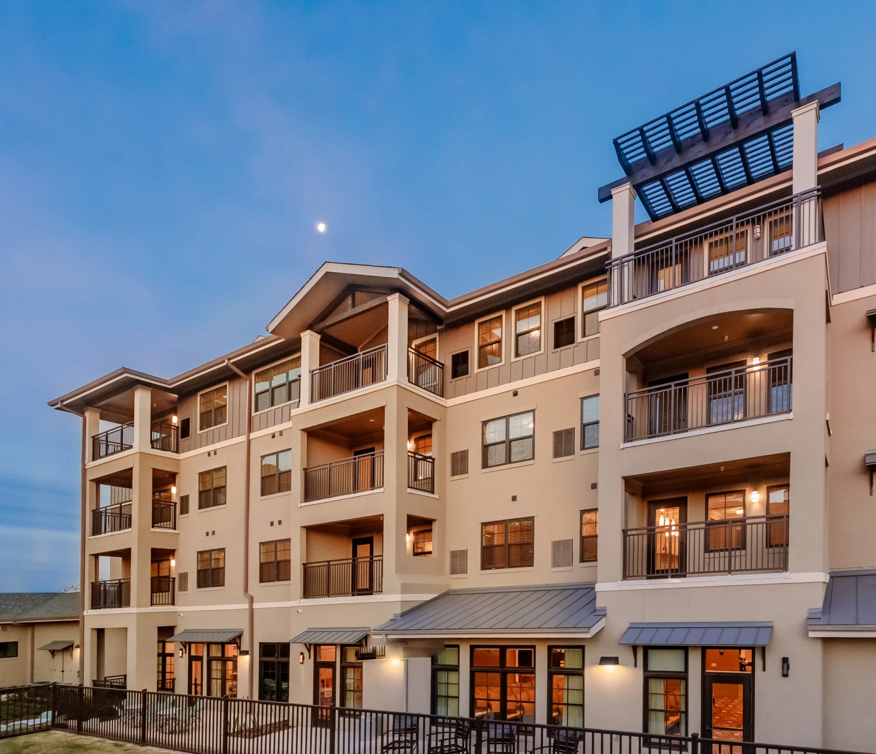 four story of senior apartments