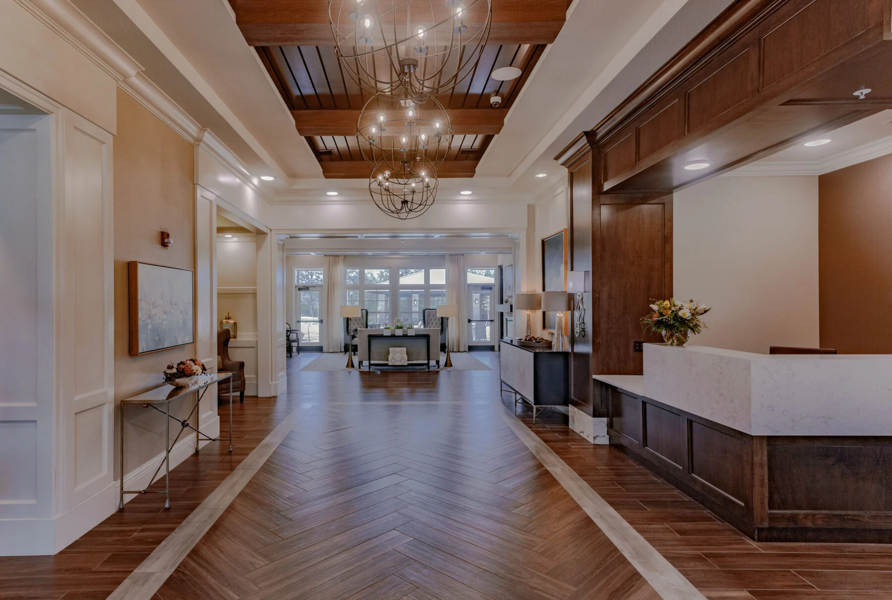 lobby entrance extending to gathering room
