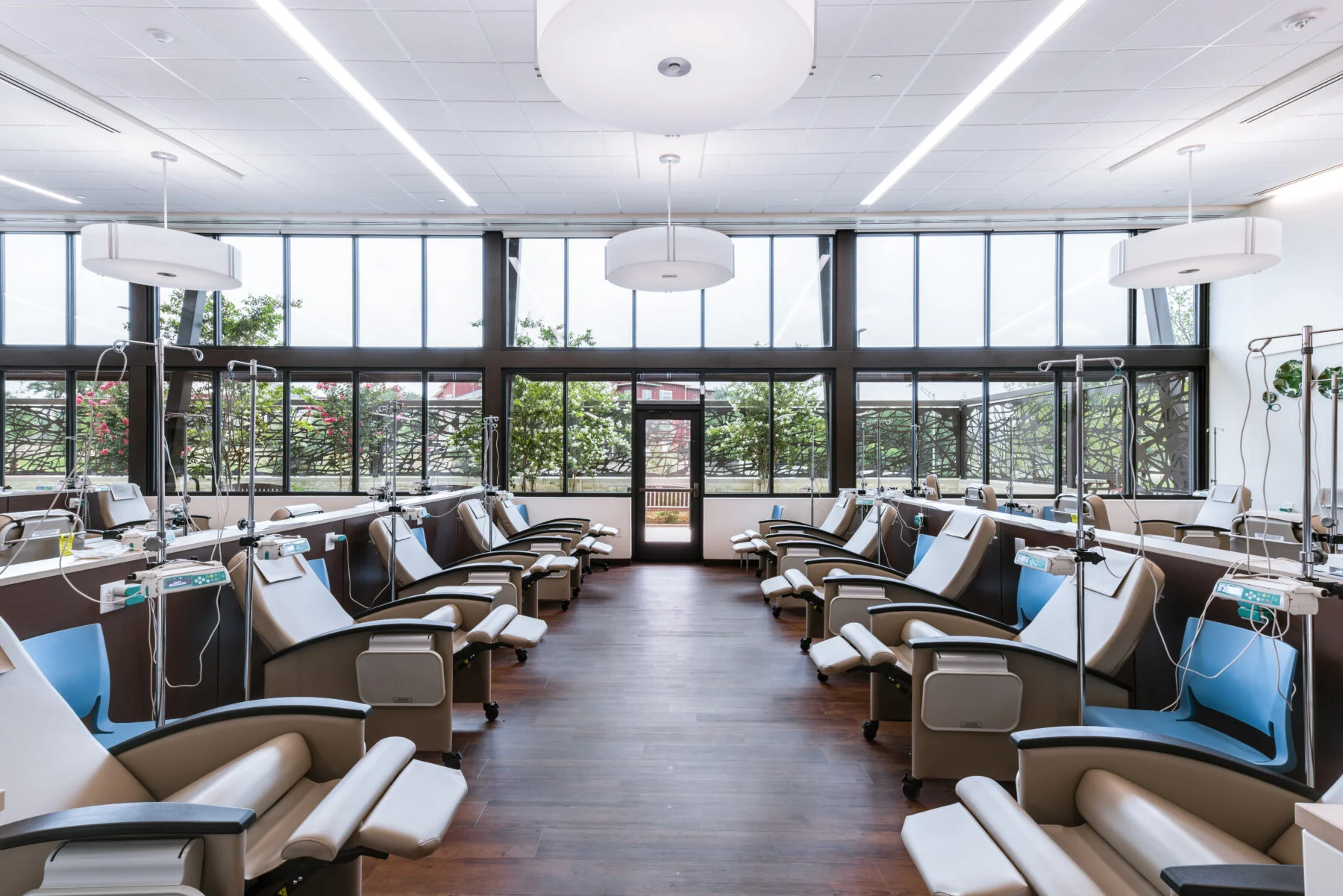 interior transfusion room with windows