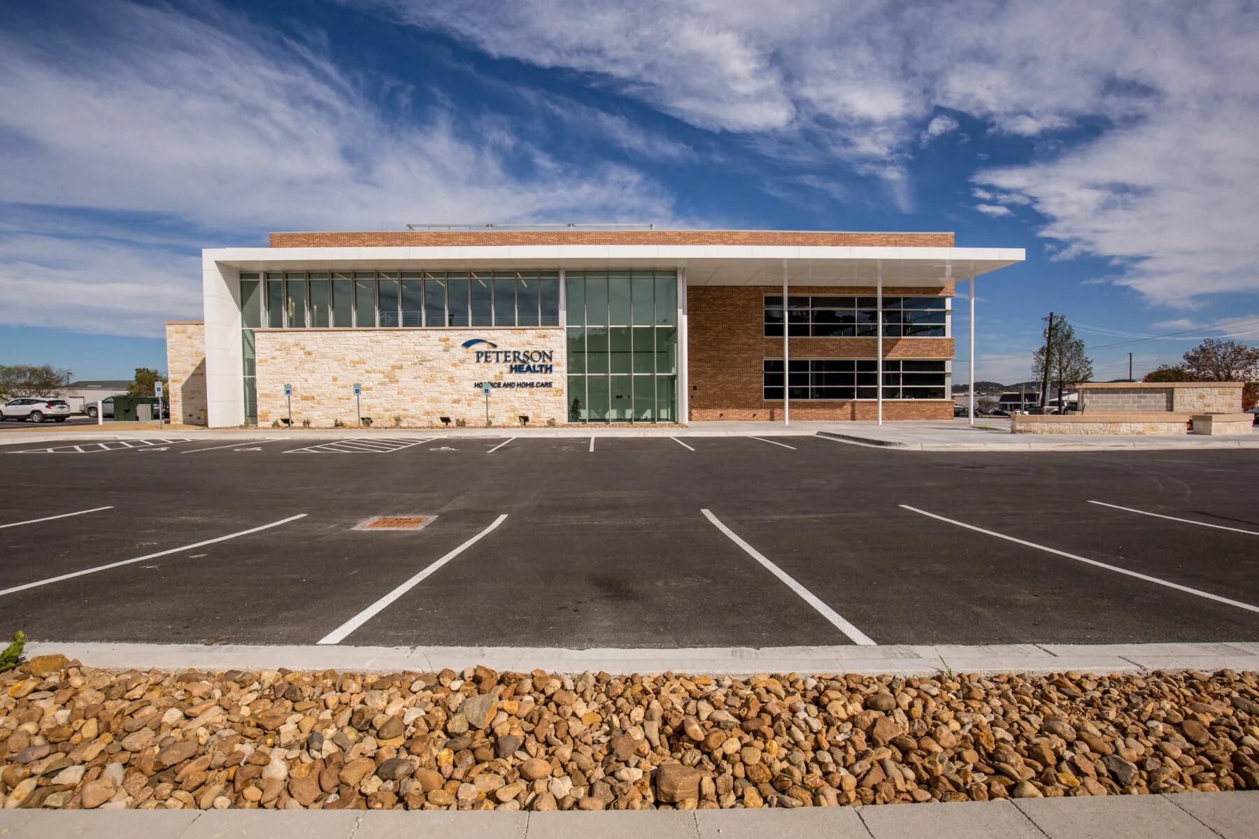 exterior of two story structural steel medical office building