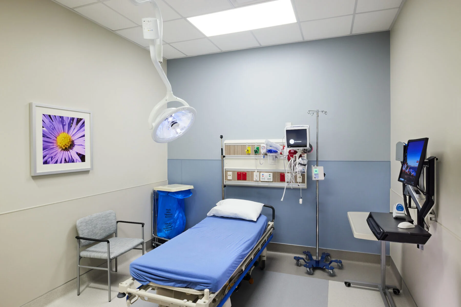 patient waiting room with medical be