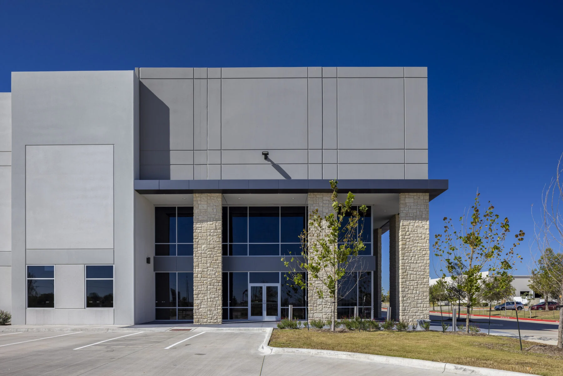 entrance on the exterior of industrial and distribution space