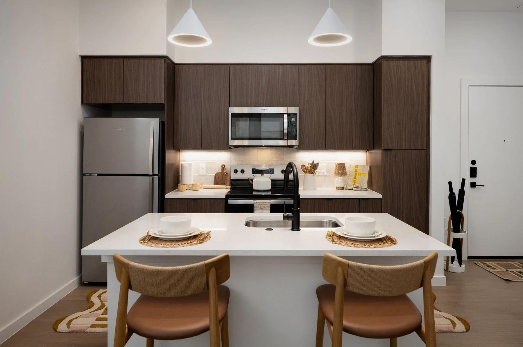 apartment kitchen and island