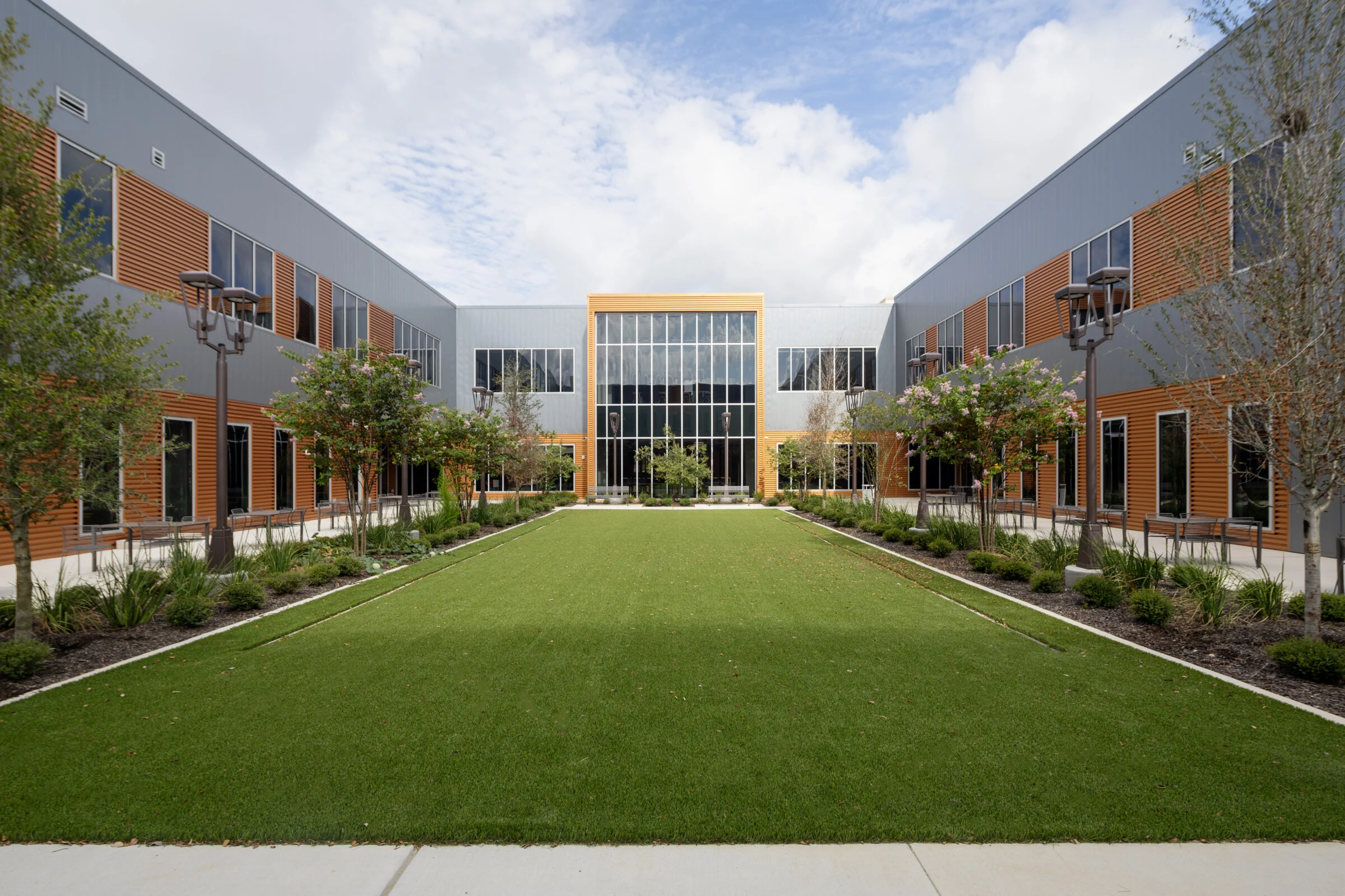 high school courtyard