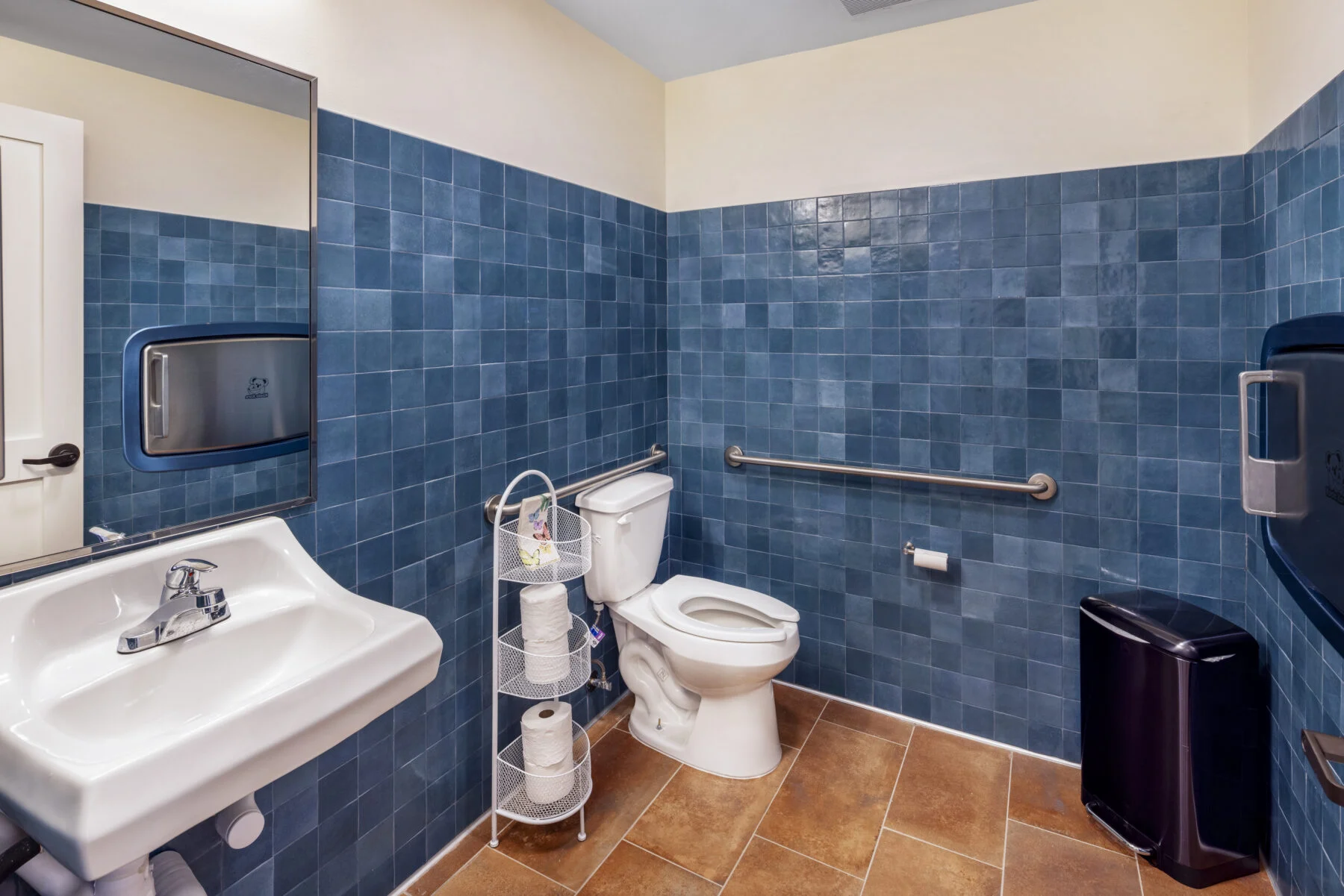 custom blue tile bathroom