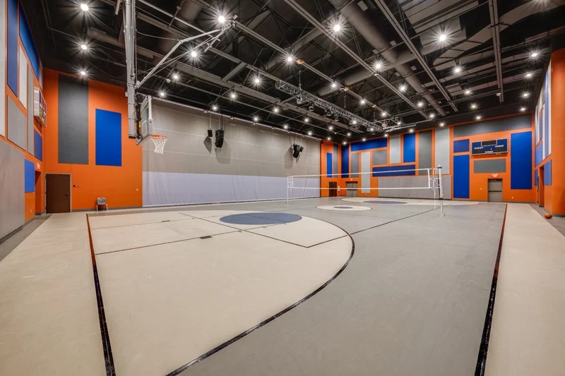 youth basketball and volleyball court