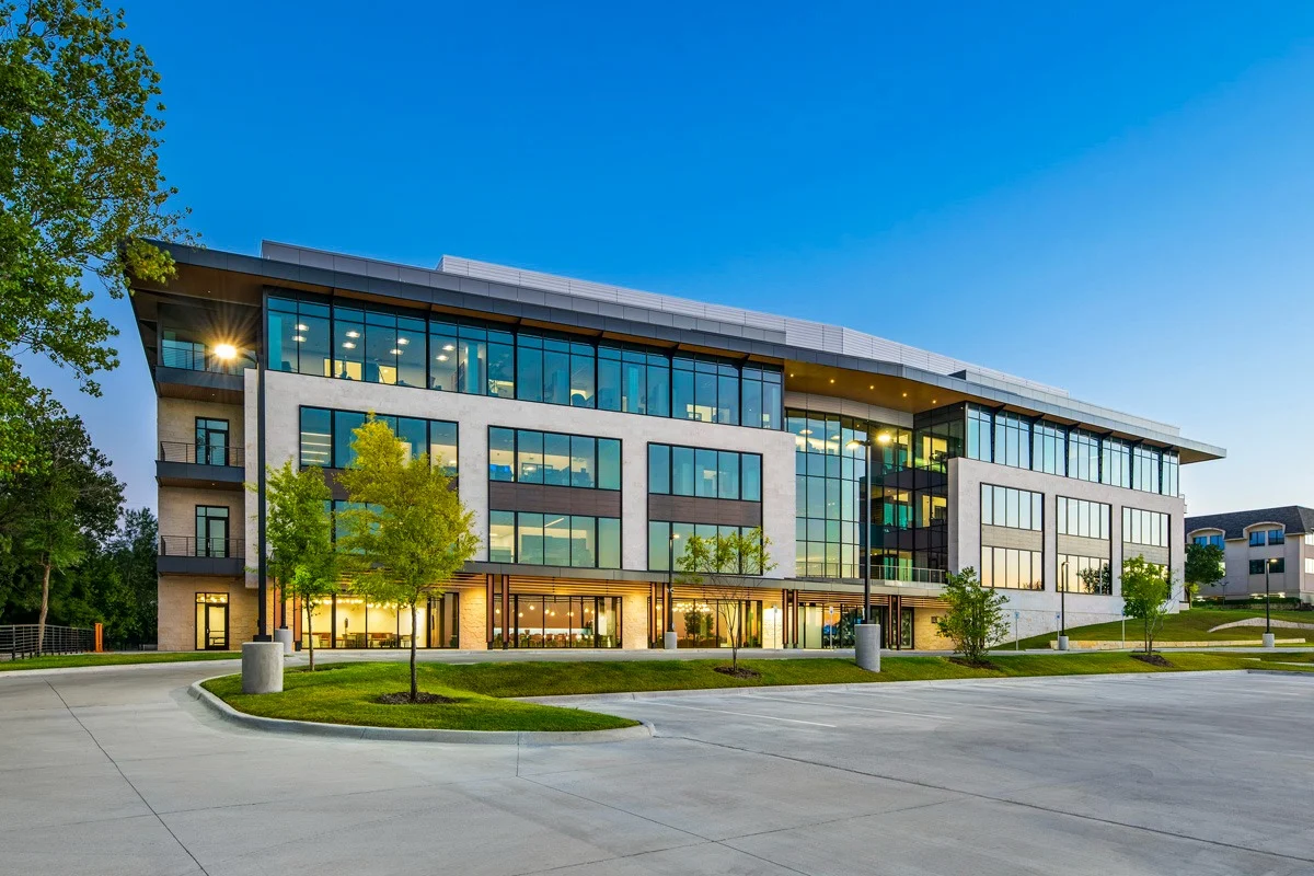 three story office building