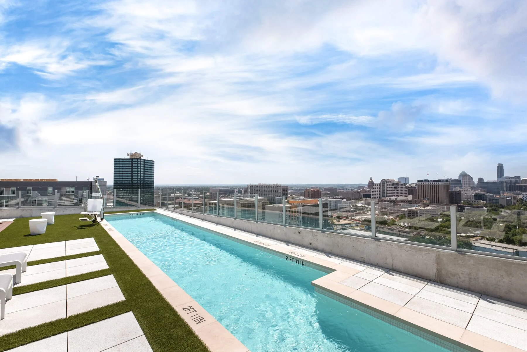 view from rooftop pool