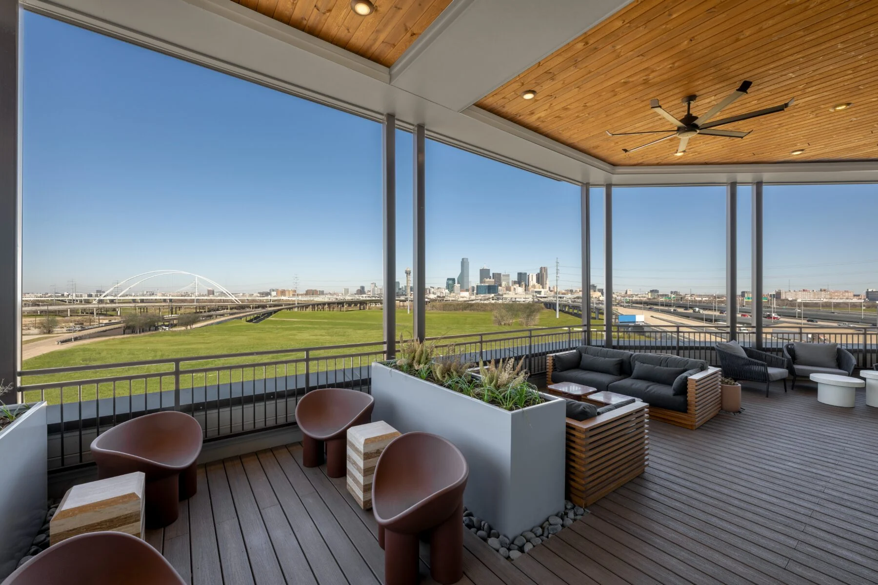 covered rooftop patio