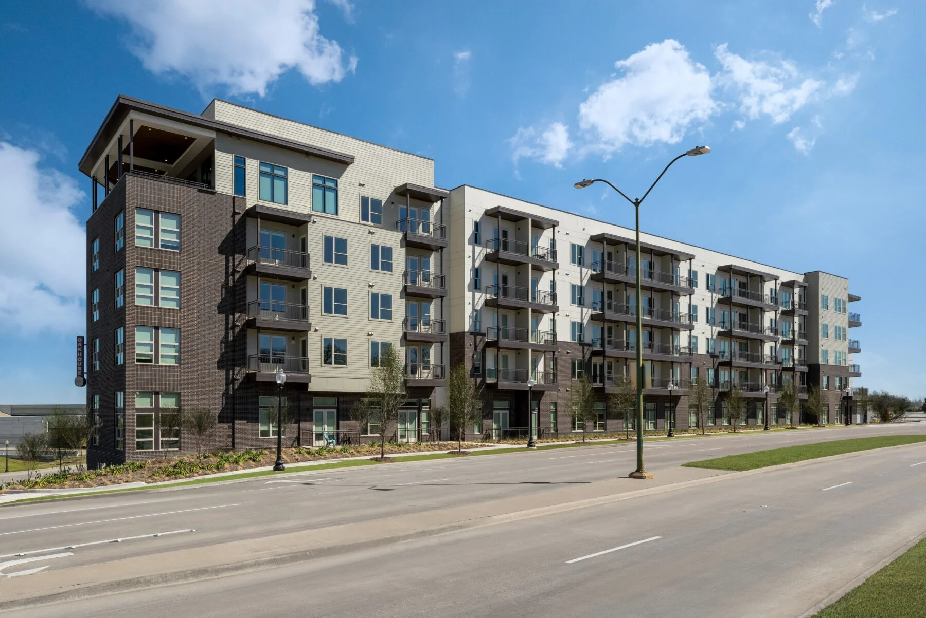 five story apartments with balconies