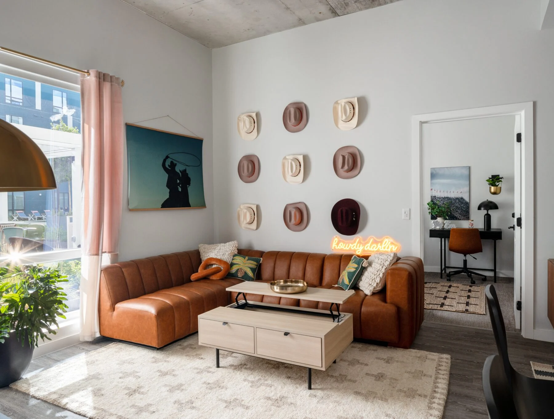apartment living room with balcony