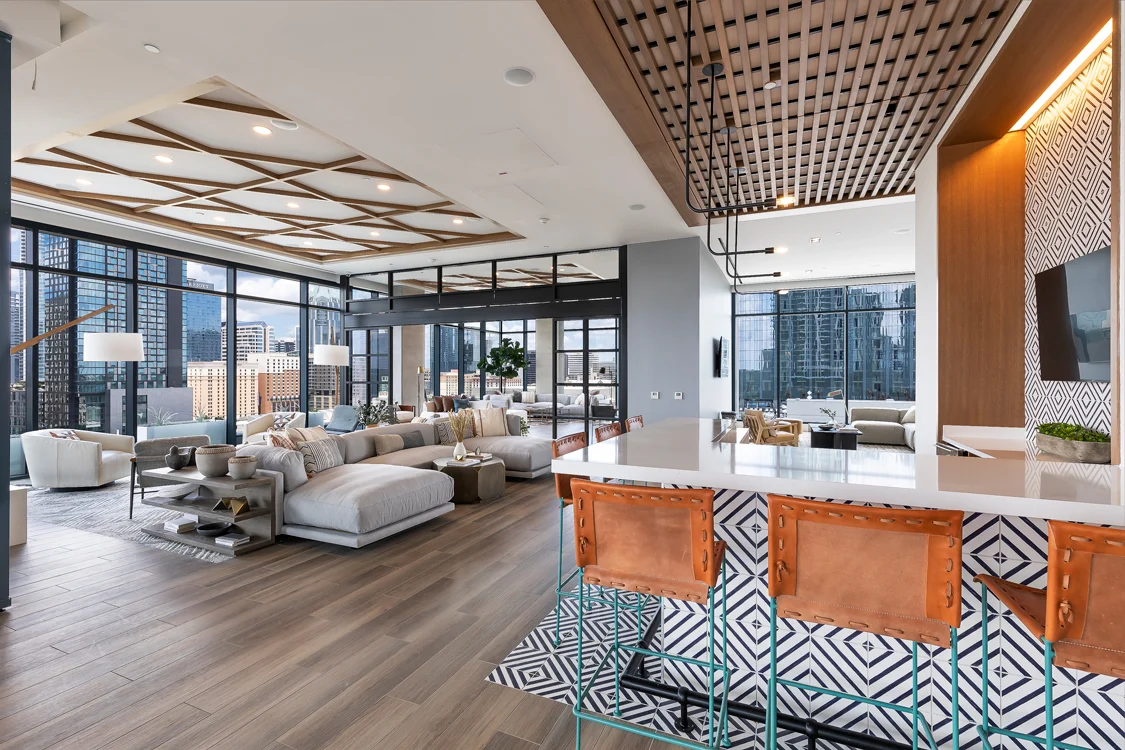 community bar and living space