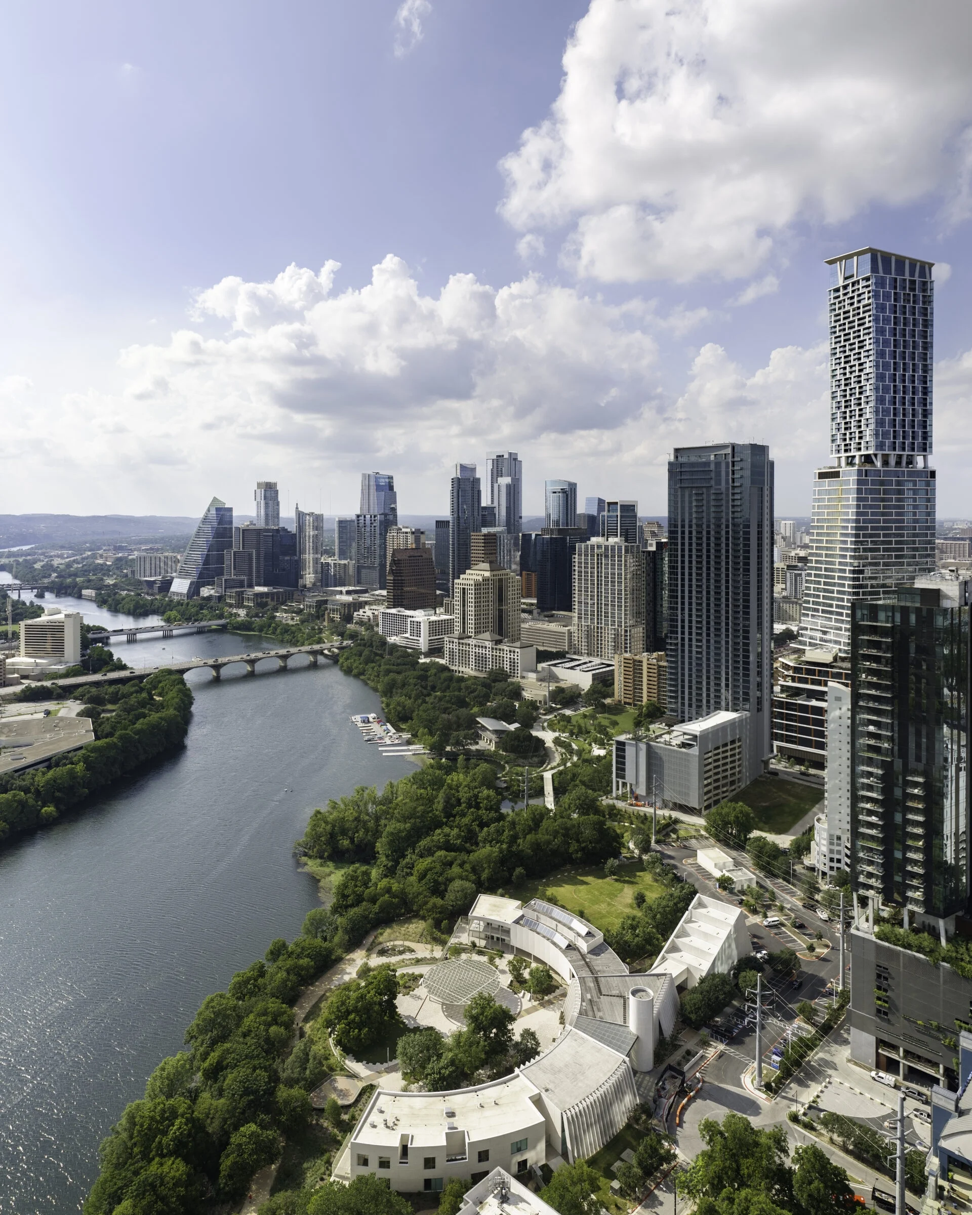View One Lady Bird lake with the MACC and downtown Austin