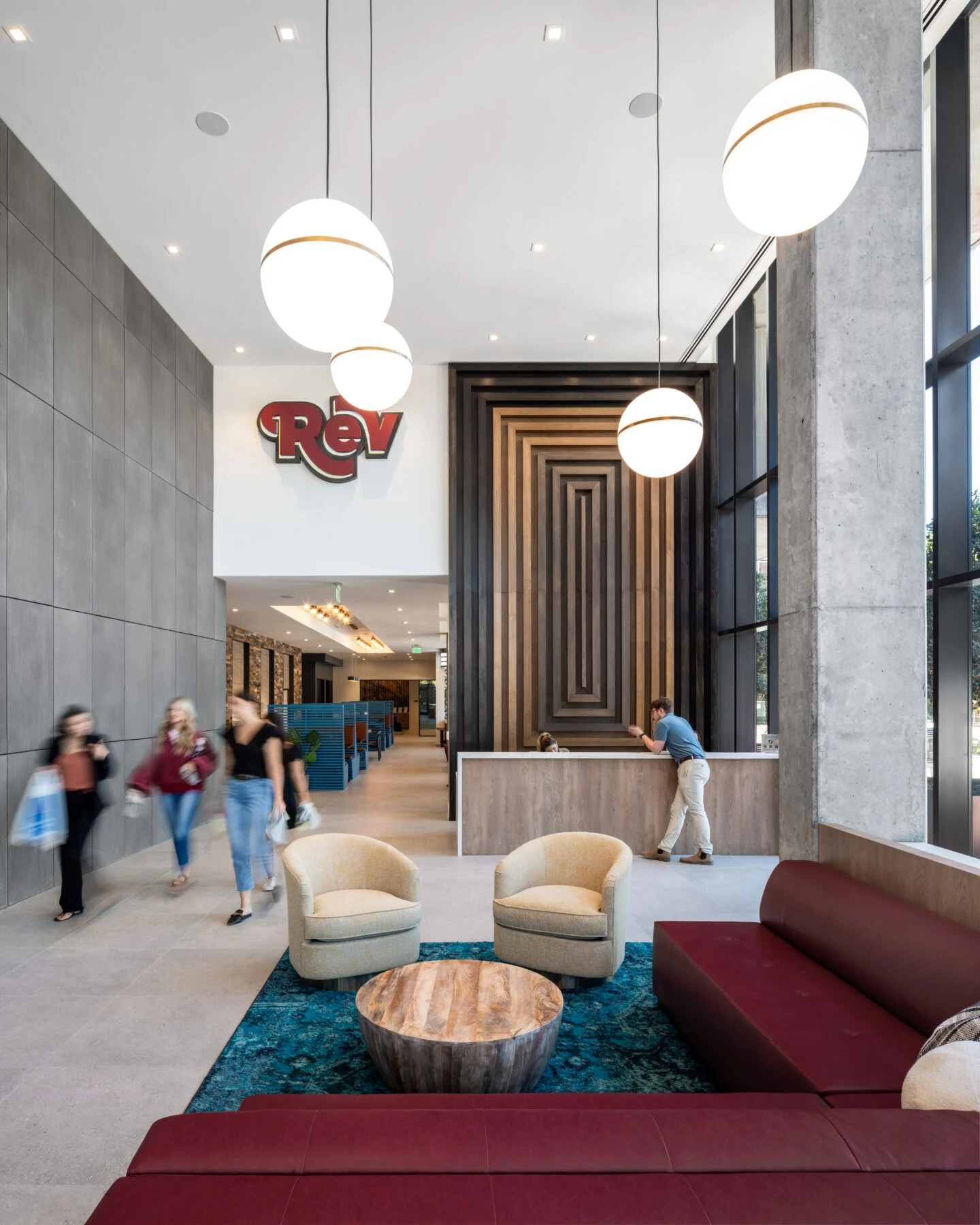 interior lounge with custom walls