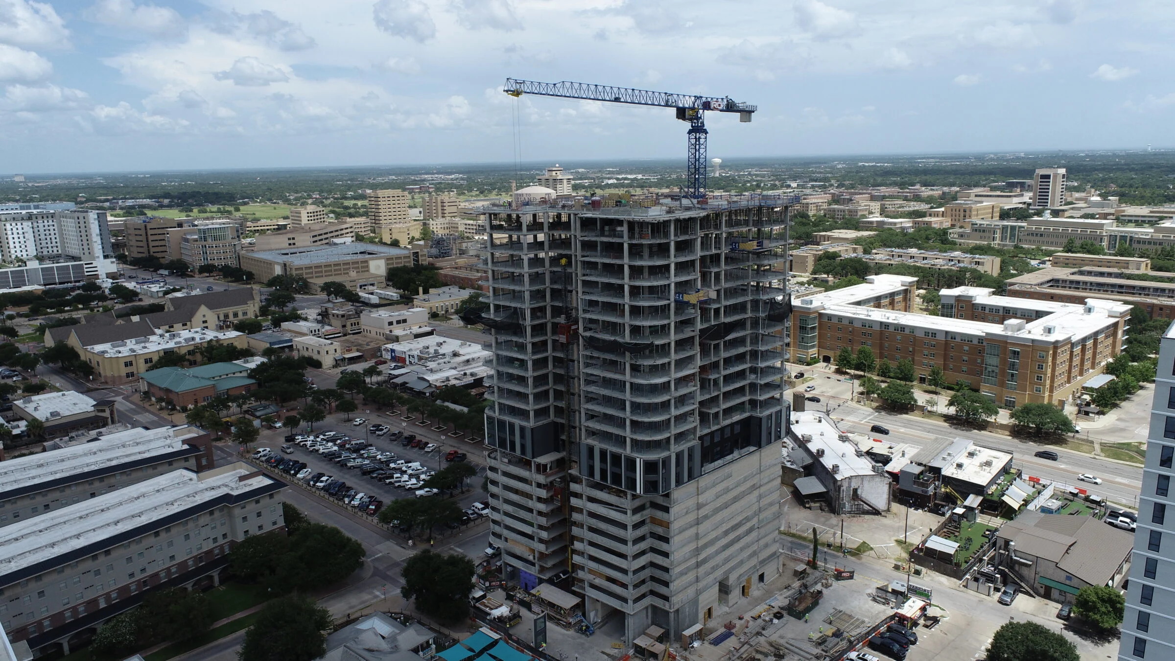 topping out of high rise in college station