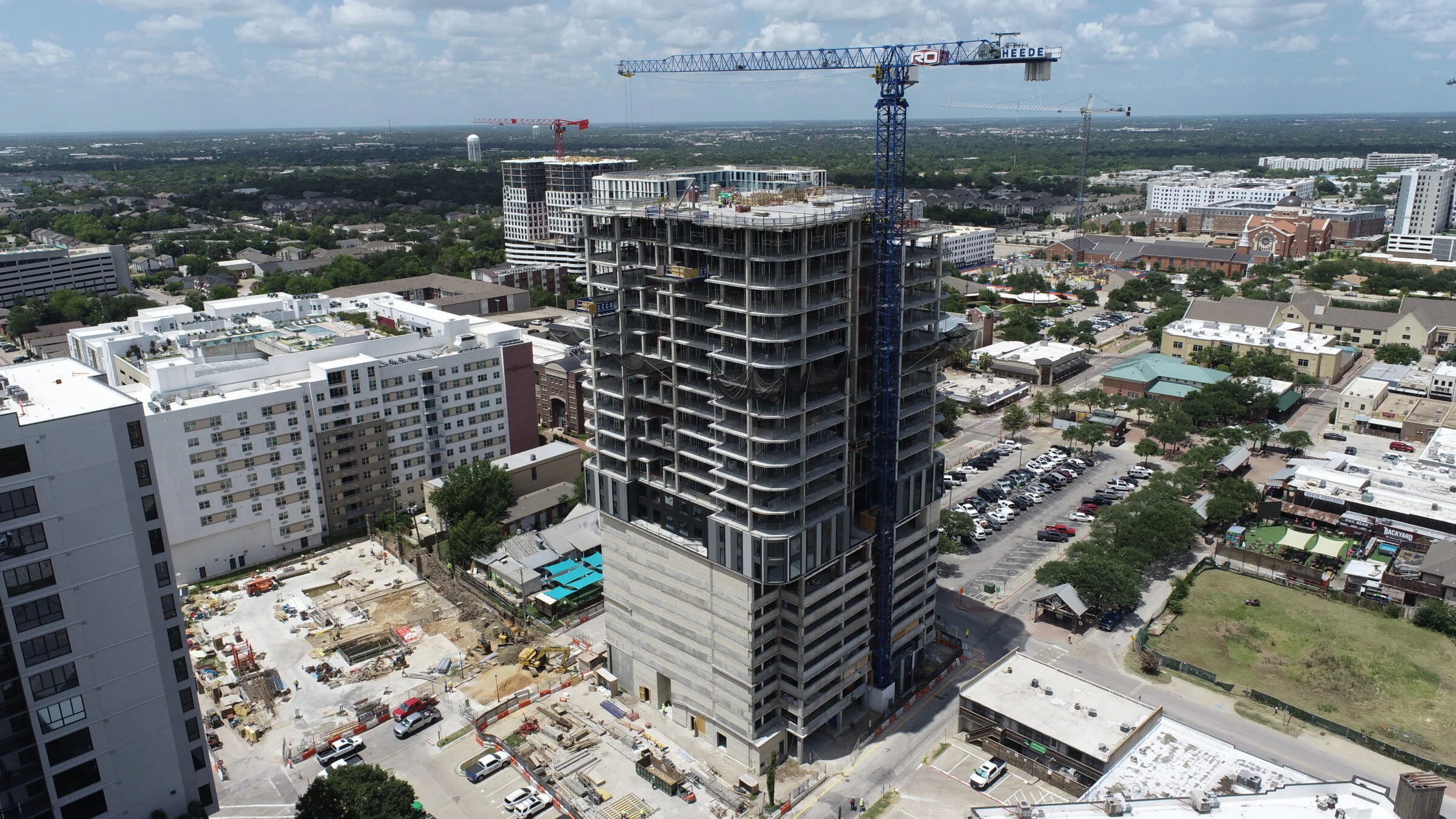 topping out of high rise in college station
